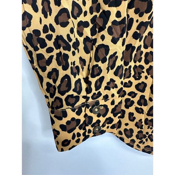 Motto Button Front Womens Animal Print Shirt Long Sleeve Size 8 - Picture 6 of 8